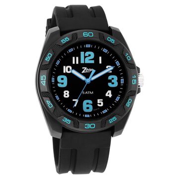 Zoop Analog Watch with Black Dial & Black Strap for Boys Kids, from House of Titan