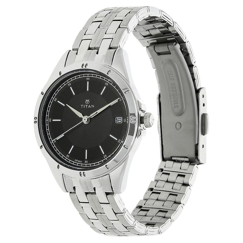 Titan Quartz Analog with Date Anthracite Dial Stainless Steel Strap Watch for Women - image number 1