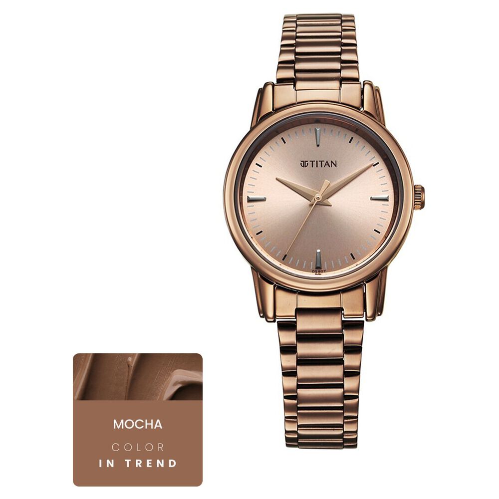 Titan Karishma Quartz Analog Brown Dial Brown Stainless Steel Strap Watch For Women