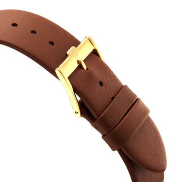 Edge Dynasty Quartz Analog White Dial Brown Leather Strap Watch For Men