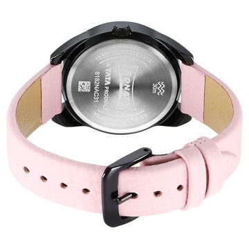 Sonata Unveil Quartz Multifunction Black Dial Leather Strap Watch for Women