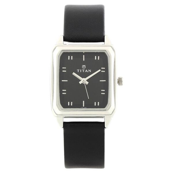 Titan Quartz Analog Black Dial Leather Strap Watch for Men - image number 0