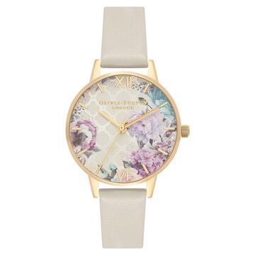 Olivia Burton Quartz Analog Multicoloured Dial Leather Strap Watch for Women