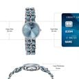 Poze Poze Quartz Analog Blue Dial Two Toned Metal & Leather Strap Watch For Women - image number 3