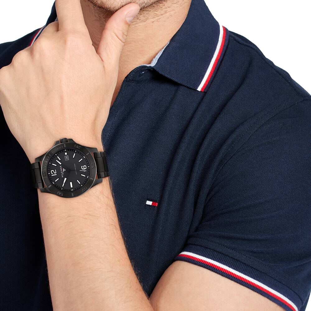 Buy Online Tommy Hilfiger Analog Black Dial Watch for Men