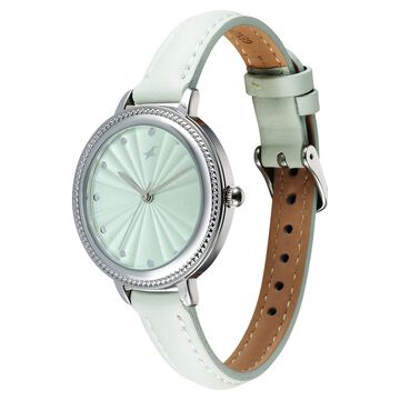 Fastrack Stunners X Quartz Analog Green Dial Leather Strap Watch For Girls