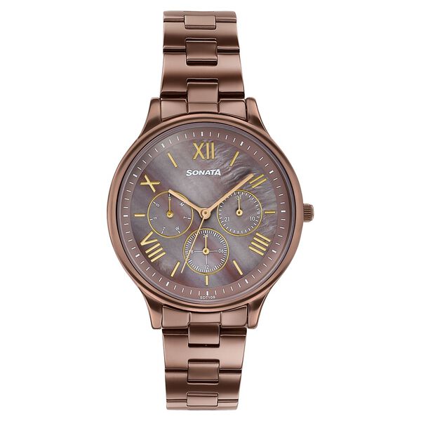 Sonata Women's Work Wear beautiful brown Watch - Premium Multifunction design for everyday style - image number 0