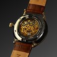 Titan Nebula Abhiyant 18k Gold Hand-Wound Mechanical Analog with Exhibition Caseback Leather Strap Watch for Men - image number 4