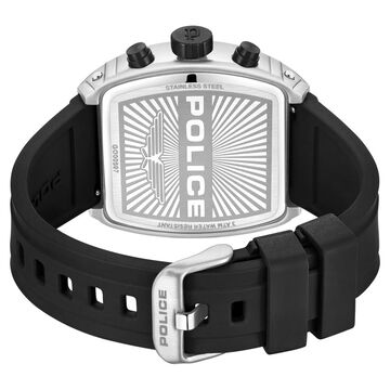 Police Chronograph Black Dial Black Color Silicone Strap Watch For Men