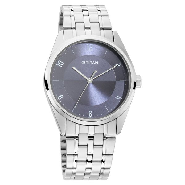 Titan Men's Eleganza Lumina Black: Luminous Dial Watch with Sophisticated Link Metal Strap - image number 0