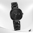 Fastrack Stunners Quartz Analog Golden Dial Stainless Steel Strap Watch for Girls