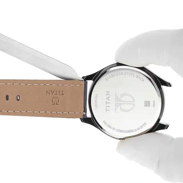 20 mm Blue Genuine Leather Strap for Men - image number 5