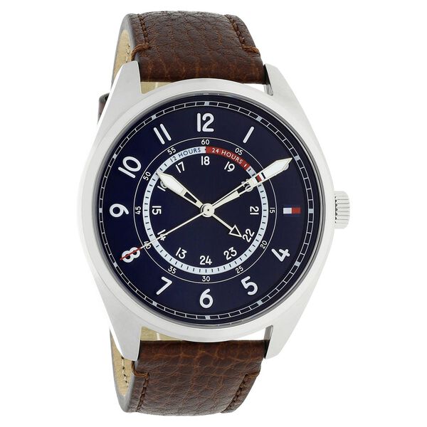 Tommy Hilfiger Quartz Analog Brown Dial Leather Strap Watch for Men - image number 1