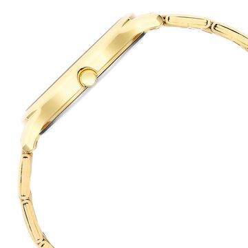 Titan Karishma Quartz Analog with Day and Date Black Dial Golden Stainless Steel Strap Watch For Men