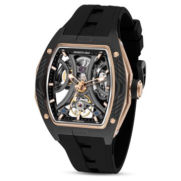 Kenneth Cole Automatic Black Dial Silicone Strap Watch For Men - Limited Edition