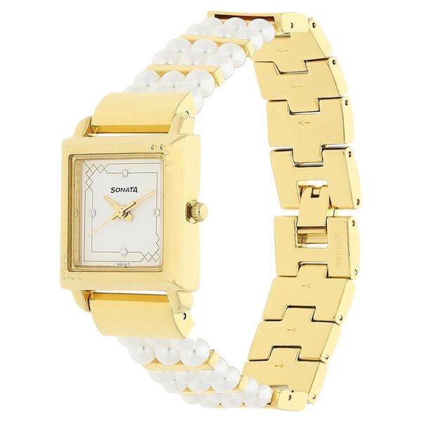 Sonata Quartz Analog White Dial Metal Strap Watch for Women - image number 1