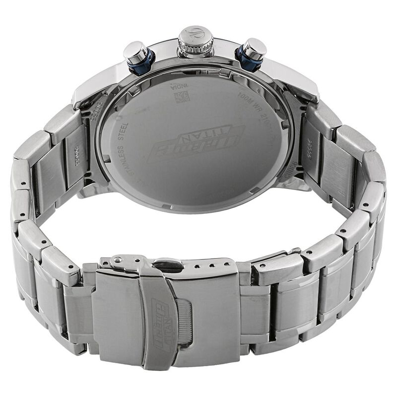 Titan Quartz Chronograph Blue Dial Stainless Steel Strap Watch for Men - image number 3