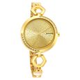 Sonata Utsav Purple Dial Yellow Bi Metal Strap Watch for Women
