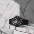 Titan Mechanical Slimline Black Dial Black Mesh Strap Watch for Men - image number 0