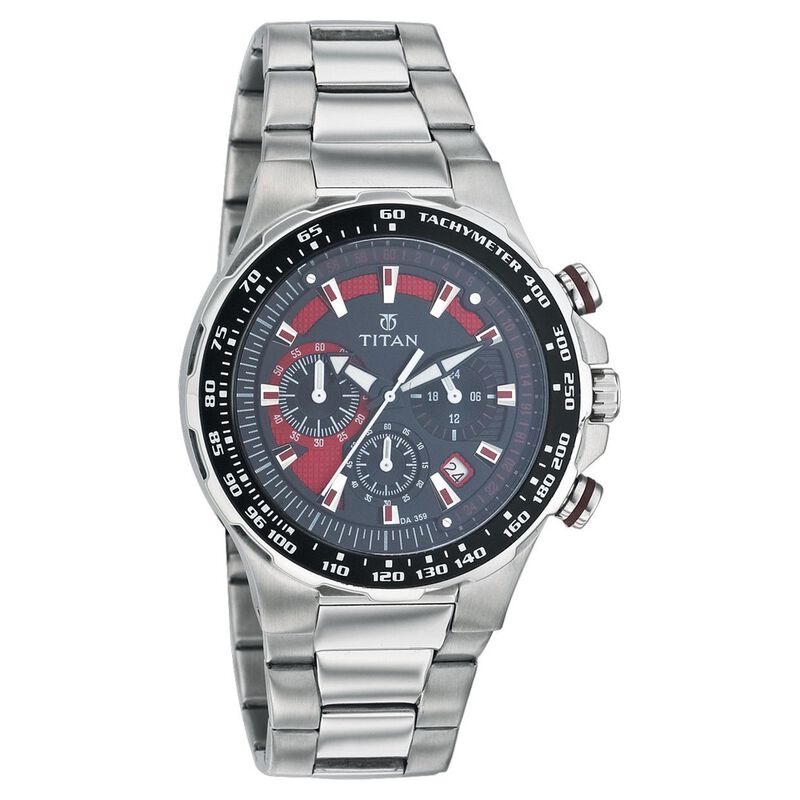 Titan Quartz Chronograph Black Dial Watch for Men