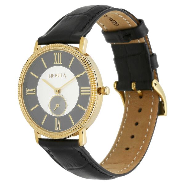 Titan Nebula Vintage 18k Gold Analog with Offset Seconds Leather Strap Watch for Men - image number 1