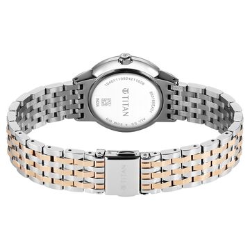 Titan Glamour Quartz Analog Mother Of Pearl Dial Two Toned Stainless Steel Strap Watch For Women