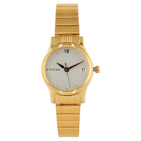 Titan Quartz Analog with Date Silver Dial Stainless Steel Strap Watch for Women - image number 0