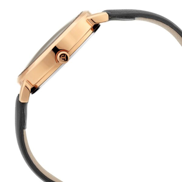 Titan Women's Regal: Roman Numeral Black Dial & Leather Strap Watch - image number 3