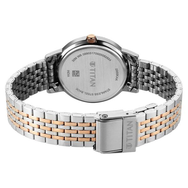 Titan Titan Karishma Quartz Analog Red Dial Two Toned Stainless Steel Strap Watch For Women - image number 5