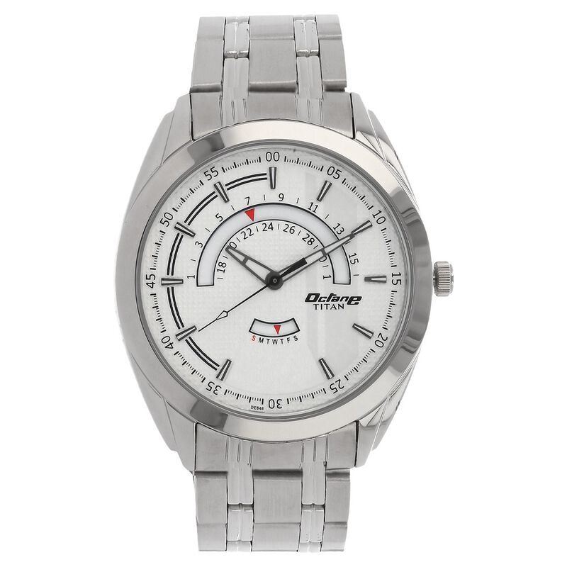 Titan Quartz Analog with Date Silver Dial Stainless Steel Strap Watch for Men - image number 0