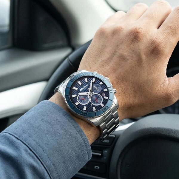 Octane Fashion Accendo Chronograph with Knurled Bezel & Lume Hands for Men - image number 7