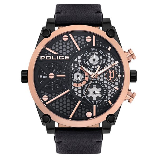 Police Quartz Multifunction Gun Dial Leather Strap Watch for Men - image number 0