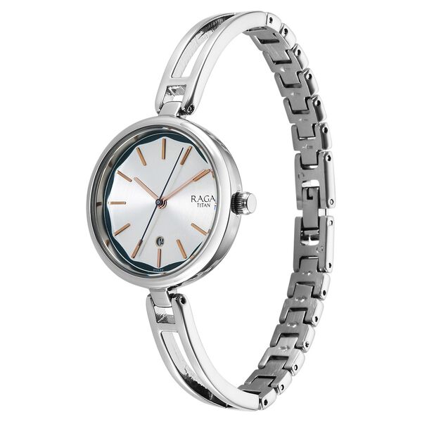 Titan Raga Viva Silver Dial Metal Strap Watch for Women - image number 2