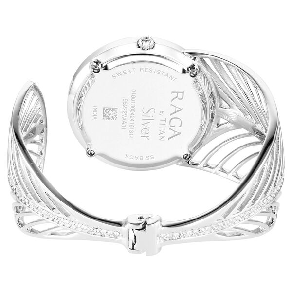 Titan Raga Silver Quartz Analog Blue Dial With Sterling Silver Metal Strap And Case Watch For Women (Small) - image number 5