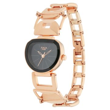 Titan Raga Facets Black Dial Women Watch With Stainless Steel Strap
