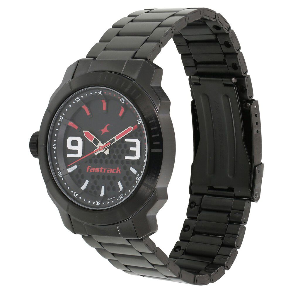 Loopholes black dial stainless steel strap watch hot sale