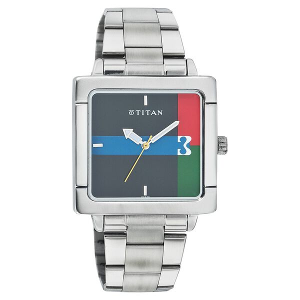 Titan Quartz Analog Black Dial Metal Strap Watch for Men - image number 0