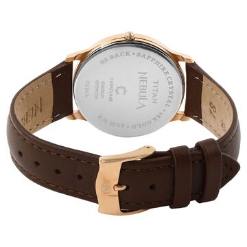 Titan Nebula Lotus Quartz Analog 18 Karat Solid Gold Watch for Women