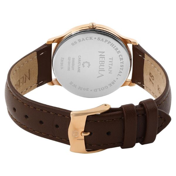 Buy Online Titan Nebula Lotus Quartz Analog 18 Karat Solid Gold