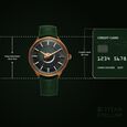 Titan Stellar Analog with Sun Moon Phase and Green Dial Green Leather Strap Watch for Men - image number 3