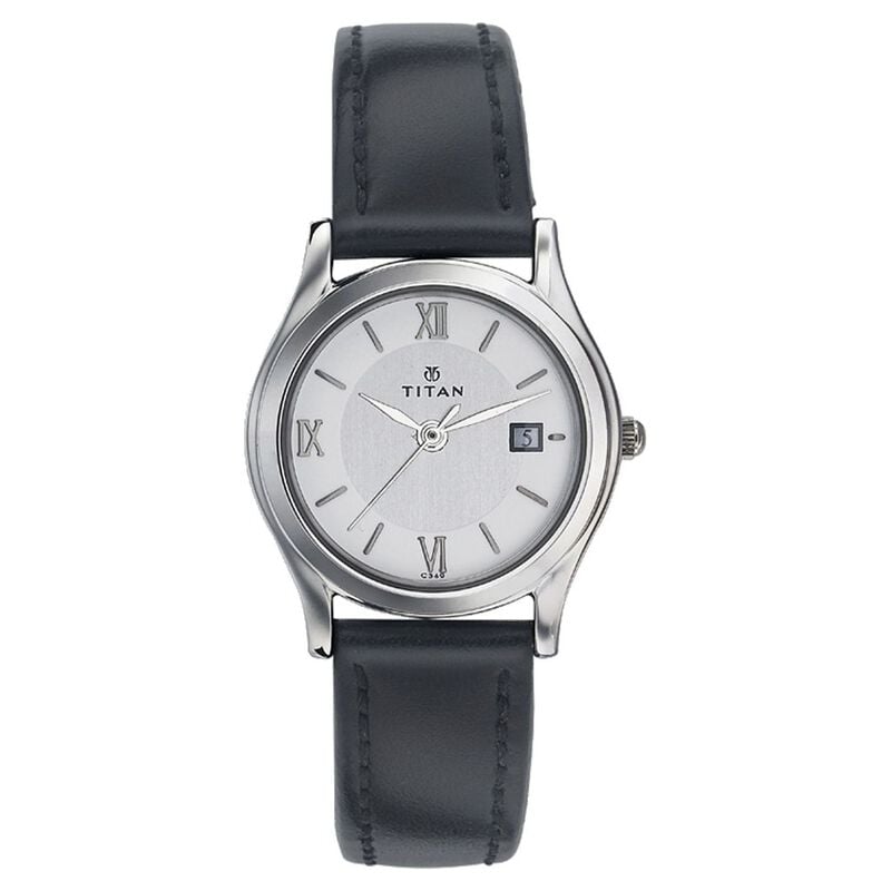 Titan Quartz Analog with Date Silver Dial Watch for Women