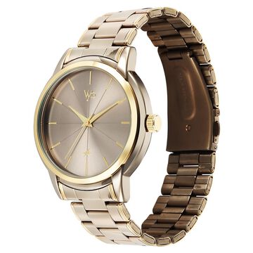 Fastrack Vyb Phantom Quartz Analog Khaki Dial Metal Strap Watch For Guys