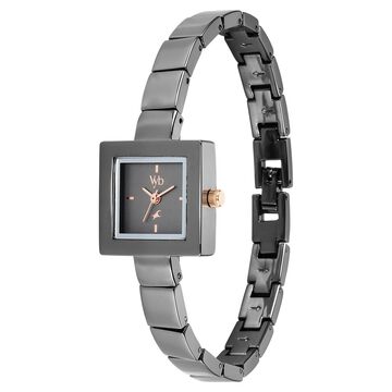 Vyb Successor By Fastrack Quartz Analog Grey Dial Metal Strap Watch For Girls