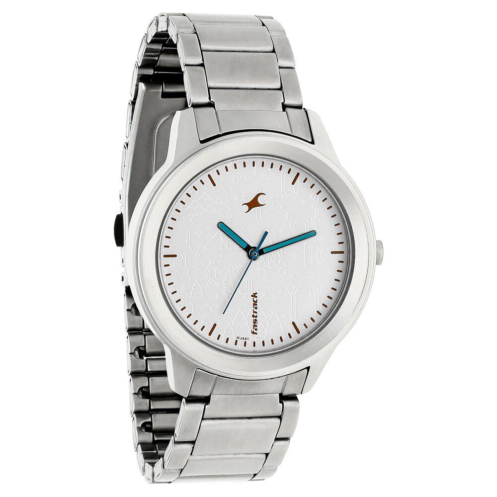 Buy Online Fastrack Road Trip Quartz Analog White Dial Stainless Steel Strap Watch for Girls nn6190sm01 Titan