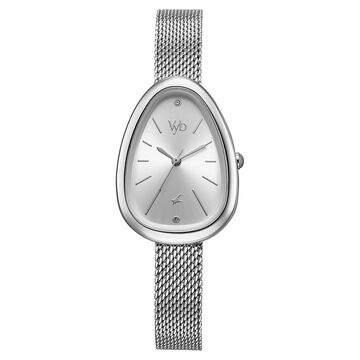 Vyb Prodigy By Fastrack Quartz Analog Silver Dial Metal Strap Watch For Girls