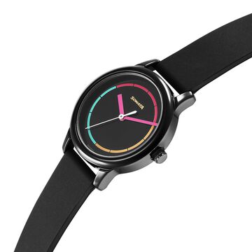 Sonata Splash Black Dial Women Watch With Plastic Strap