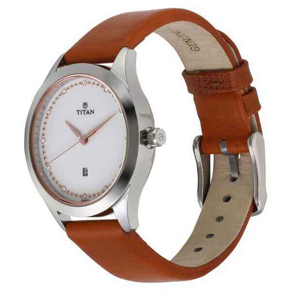 Titan Sparkle White Dial Analog Date Function Watch for Women - image number 2