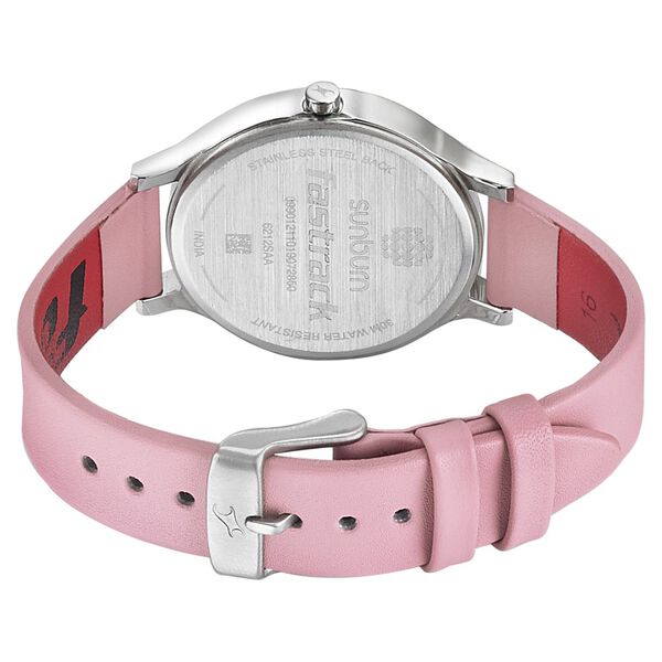 Fastrack Sunburn Quartz Analog Pink Dial Leather Strap Watch for Girls - image number 4