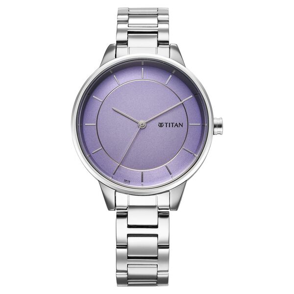 Titan Razzle Dazzle Quartz Analog Mauve Dial Stainless Steel Strap Watch For Women - image number 0