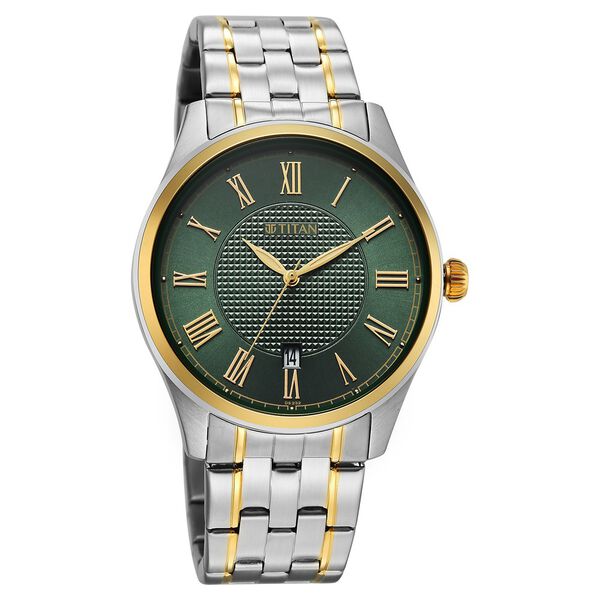 Titan Neo Roman Analog with Green Dial Dual Tone Stainless Steel Strap Watch for Men - image number 1